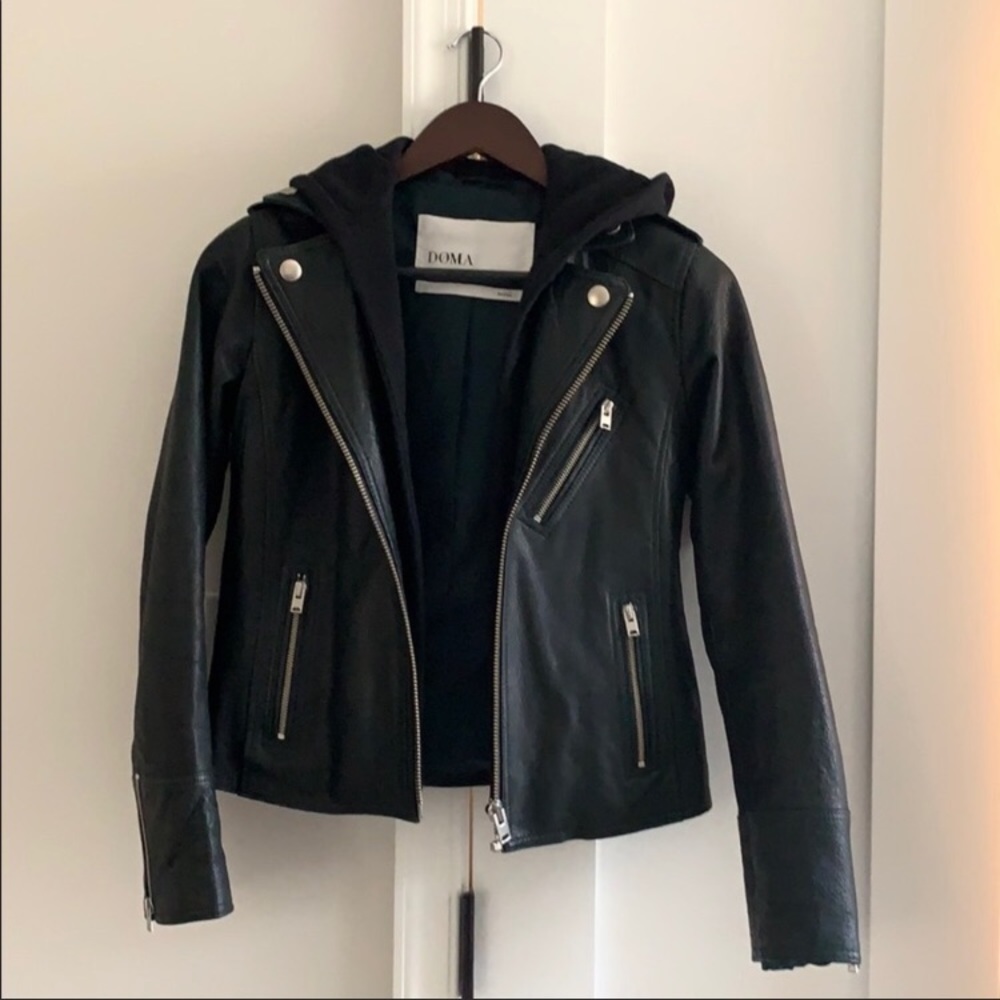 Dark forest green doma leather coat
